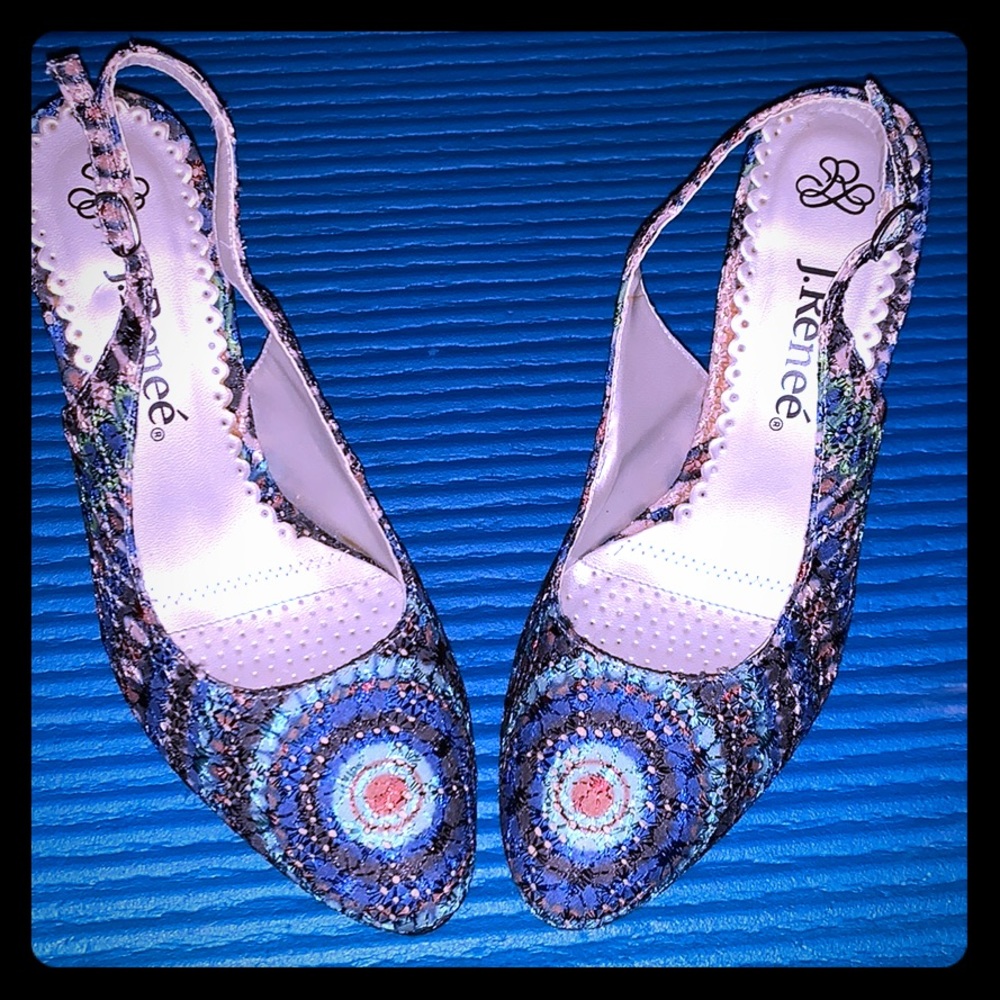 Blue peacock heels